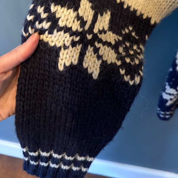 Lorenzo Magni Deer reindeer snowflake Cardigan Sweater Alpaca Wool made in Italy - Picture 6 of 10